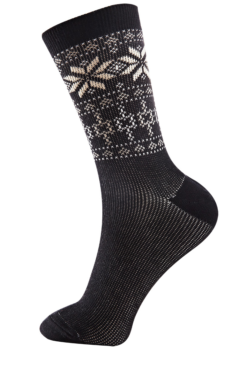 Women fashion socks norwegian style snowflake